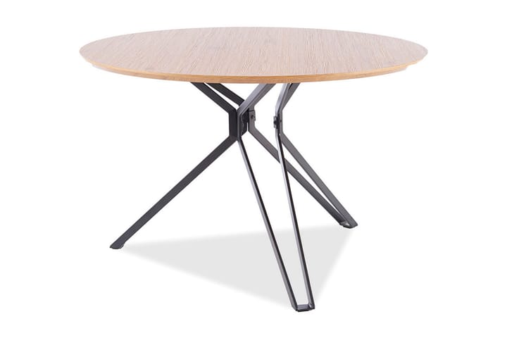 Spisebord Lincroft 120 cm Rundt - Eik/Mattsvart - Møbler - Bord - Spisebord & kjøkkenbord