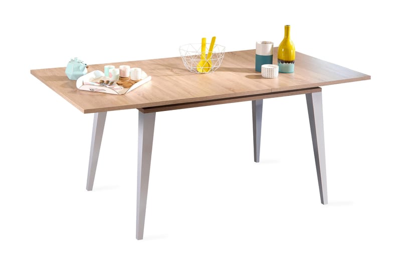 Spisebord Meunier Forlengningsbart 134 cm - Eik|Hvit - Møbler - Bord - Spisebord & kjøkkenbord