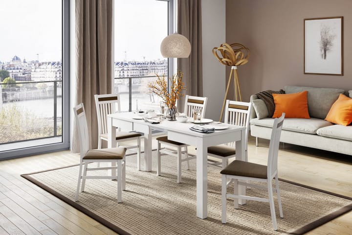Spisebord Navia Forlengningsbart 100 cm - Hvit - Møbler - Bord - Spisebord & kjøkkenbord