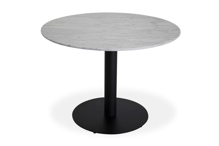 Spisebord Netanya 106 cm Rundt Marmor Hvit|Svart