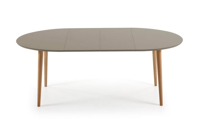 Spisebord Oakland Forlengningsbart 120 cm Oval - Massivt Tre/Grå - Møbler - Bord - Spisebord & kjøkkenbord