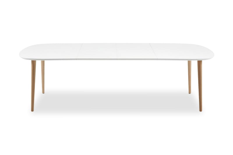 Spisebord Oakland Forlengningsbart 160 cm Ovalt - Hvit - Møbler - Bord - Spisebord & kjøkkenbord