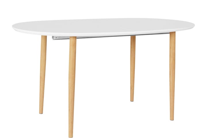 Spisebord Ortobella Ovalt 160 cm - Hvit/Natur - Møbler - Bord - Spisebord & kjøkkenbord