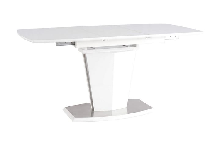 Spisebord Pyland Forlengningsbart 120 cm - Glass/Hvit Matt Lakk/Sølv - Møbler - Bord - Spisebord & kjøkkenbord