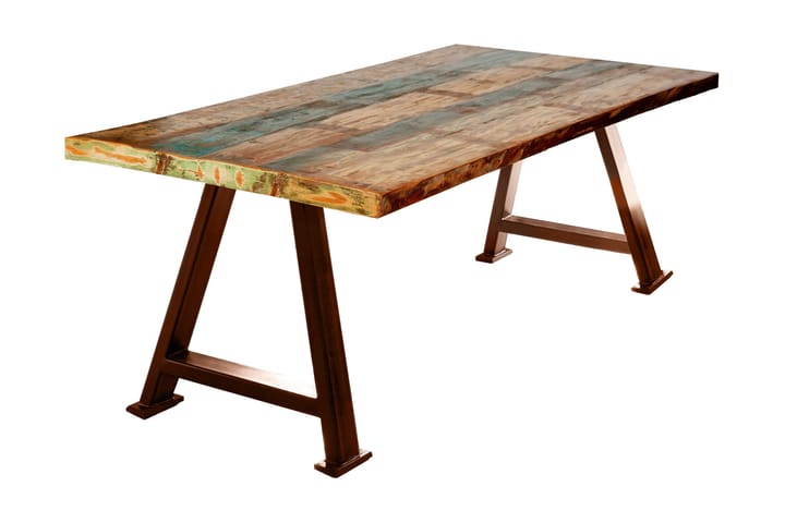Spisebord Raital 160x85 cm - Resikulert Tre/Flerfarget/Brun - Møbler - Bord - Spisebord & kjøkkenbord