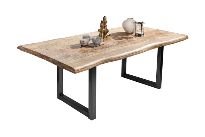 Spisebord Raital 160x90 cm - Mango/Natur/Svart - Møbler - Bord - Spisebord & kjøkkenbord