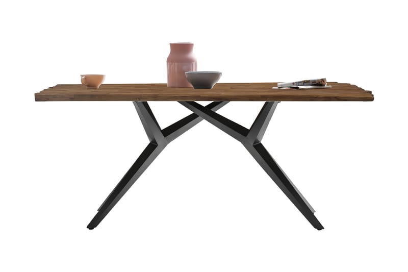 Spisebord Raital 160x90 cm - Resirkulert Teak/Svart - Møbler - Bord - Spisebord & kjøkkenbord