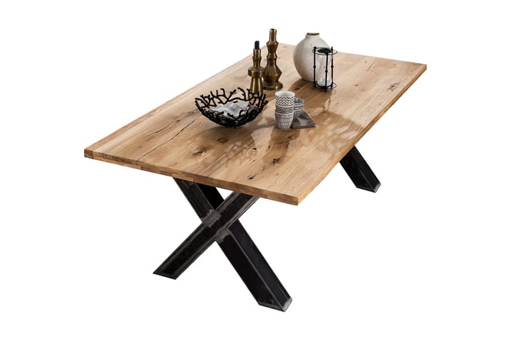 Spisebord Raital 180x100 cm - Eik/Sølv - Møbler - Bord - Spisebord & kjøkkenbord