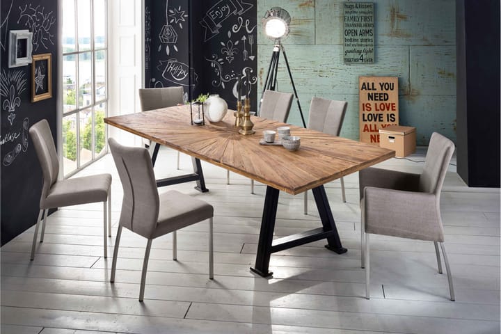 Spisebord Raital 180x100 cm - Resirkulert Teak/Svart - Møbler - Bord - Spisebord & kjøkkenbord