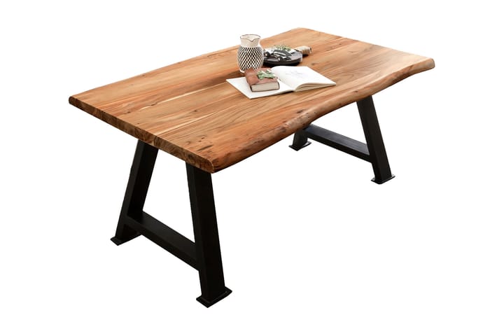 Spisebord Raital 200x100 cm - Akacia/Svart - Møbler - Bord - Spisebord & kjøkkenbord