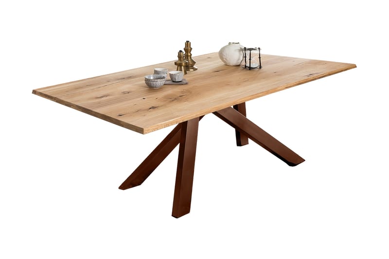 Spisebord Raital 200x100 cm - Eik/Brun - Møbler - Bord - Spisebord & kjøkkenbord
