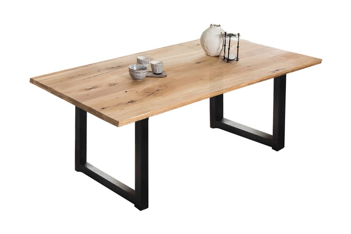 Spisebord Raital 200x100 cm - Eik/Svart - Møbler - Bord - Spisebord & kjøkkenbord