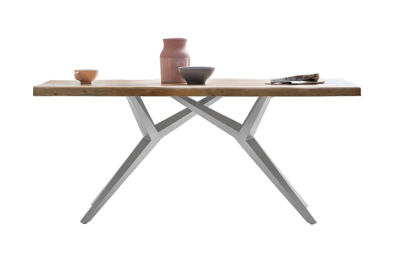 Spisebord Raital 200x100 cm - Mango/Natur/Sølv - Møbler - Bord - Spisebord & kjøkkenbord