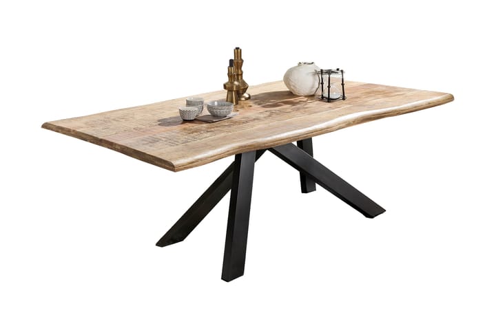 Spisebord Raital 200x100 cm - Mango/Natur/Svart - Møbler - Bord - Spisebord & kjøkkenbord