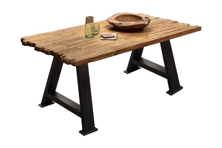 Spisebord Raital 200x100 cm - Teak/Svart - Møbler - Bord - Spisebord & kjøkkenbord