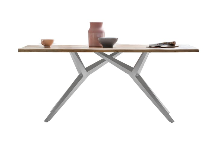 Spisebord Raital 200x100 cm - Tre/natur/Sølv - Møbler - Bord - Spisebord & kjøkkenbord