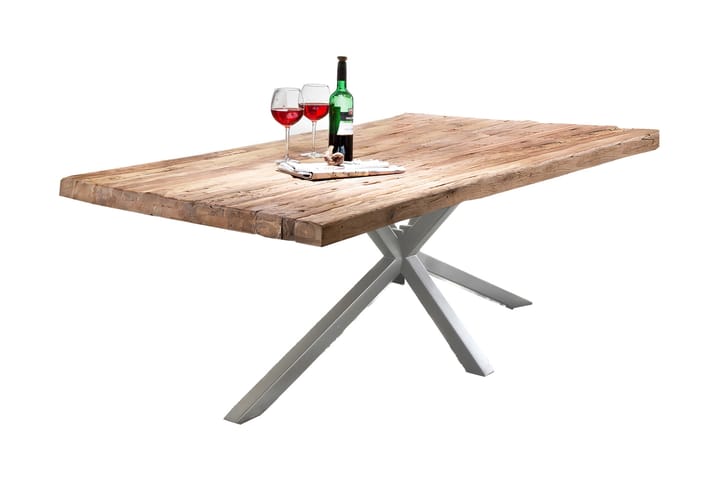 Spisebord Raital 220 cm - Resirkulert Teak/Sølv - Møbler - Bord - Spisebord & kjøkkenbord