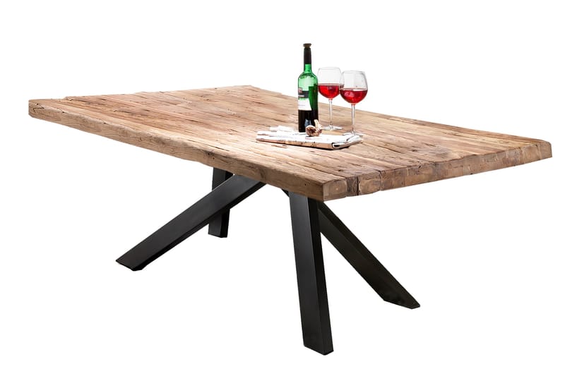 Spisebord Raital 220 cm - Resirkulert Teak/Svart - Møbler - Bord - Spisebord & kjøkkenbord
