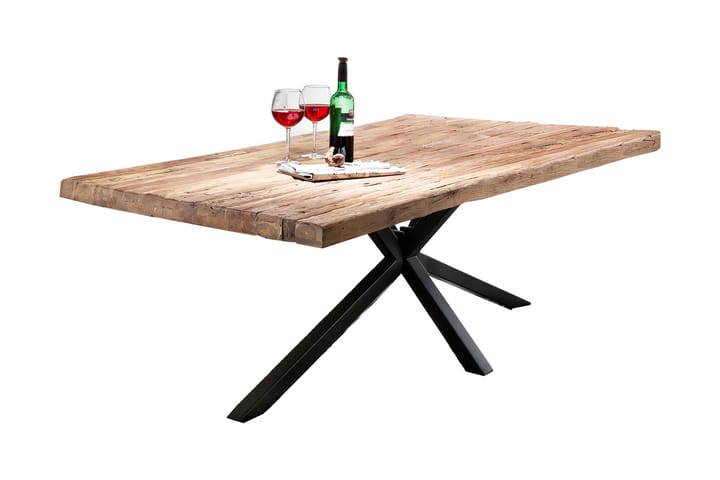 Spisebord Raital 220 cm - Resirkulert Teak/Svart - Møbler - Bord - Spisebord & kjøkkenbord