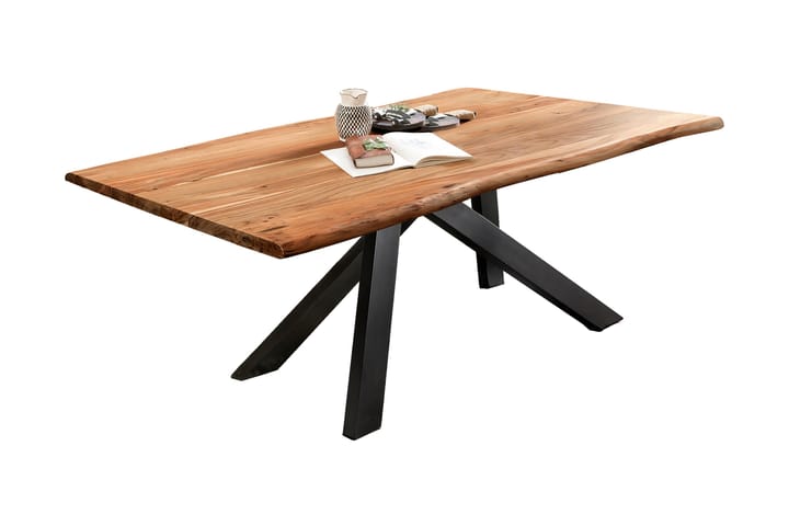 Spisebord Raital 240 cm - Akacia/Svart - Møbler - Bord - Spisebord & kjøkkenbord