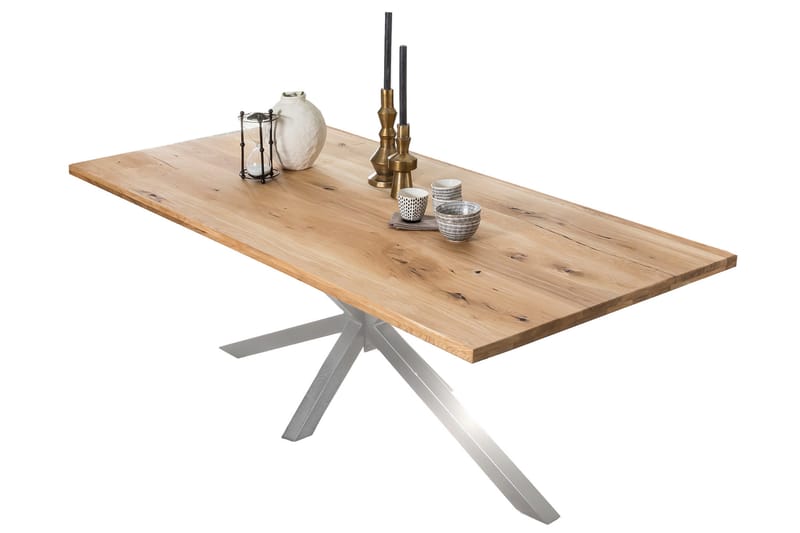 Spisebord Raital 240 cm - Eik/Sølv - Møbler - Bord - Spisebord & kjøkkenbord
