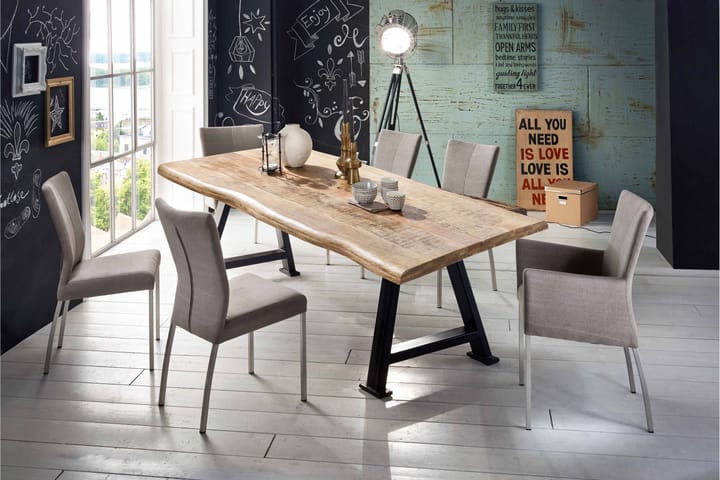 Spisebord Raital 240 cm - Mango/Natur/Svart - Møbler - Bord - Spisebord & kjøkkenbord