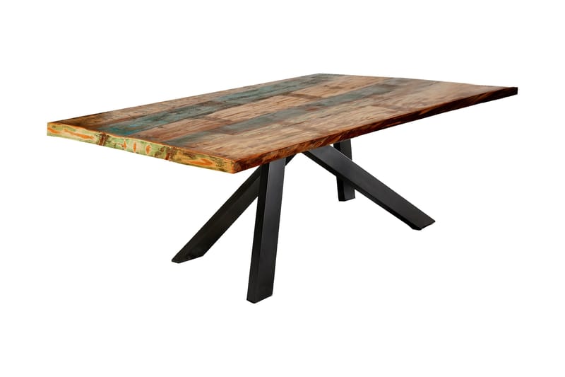 Spisebord Raital 240 cm - Resikulert Tre/Flerfarget/Svart - Møbler - Bord - Spisebord & kjøkkenbord