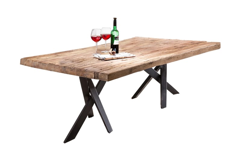Spisebord Raital 240 cm - Resirkulert Teak/Svart - Møbler - Bord - Spisebord & kjøkkenbord