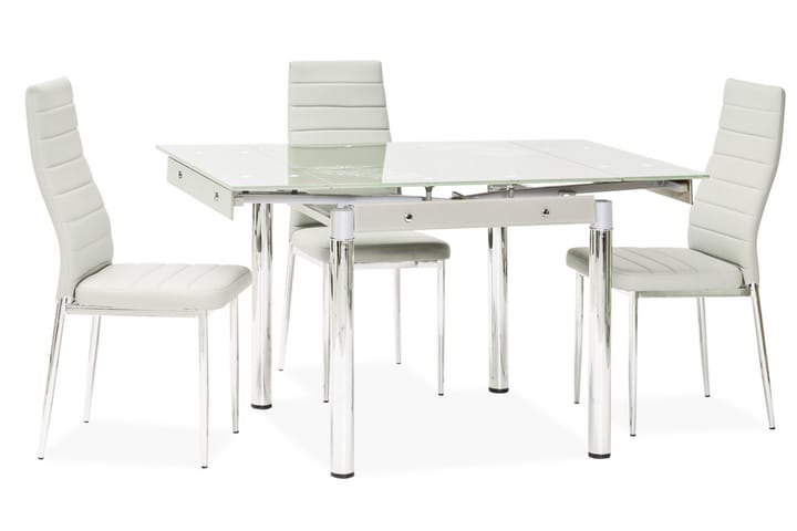 Spisebord Rapala Forlengningsbart 80 cm - Glass/Hvit - Møbler - Bord - Spisebord & kjøkkenbord
