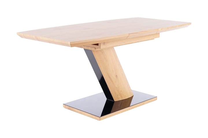 Spisebord Rexdale Uttrekkbart 120 cm - Glass/Eik/Svart - Møbler - Bord - Spisebord & kjøkkenbord