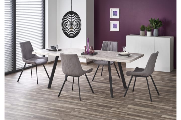 Spisebord Senoia Forlengningsbart 160 cm - Marmor|Svart - Møbler - Bord - Spisebord & kjøkkenbord