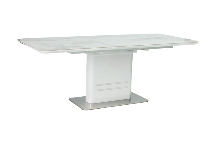 Spisebord Settef Forlengningsbart 160 cm - Keramikk/Hvit/Sølv - Møbler - Bord - Spisebord & kjøkkenbord