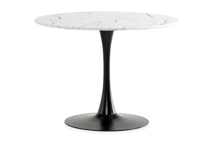 Spisebord Severo 100 cm Rundt - Hvit Marmor|Svart - Møbler - Bord - Spisebord & kjøkkenbord