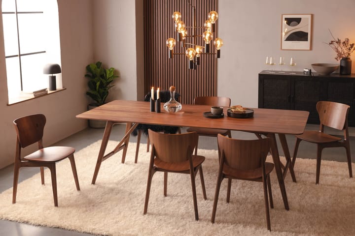 Spisebord Skagana 220 cm Massiv Valnøtt - Brun - Møbler - Bord - Spisebord & kjøkkenbord