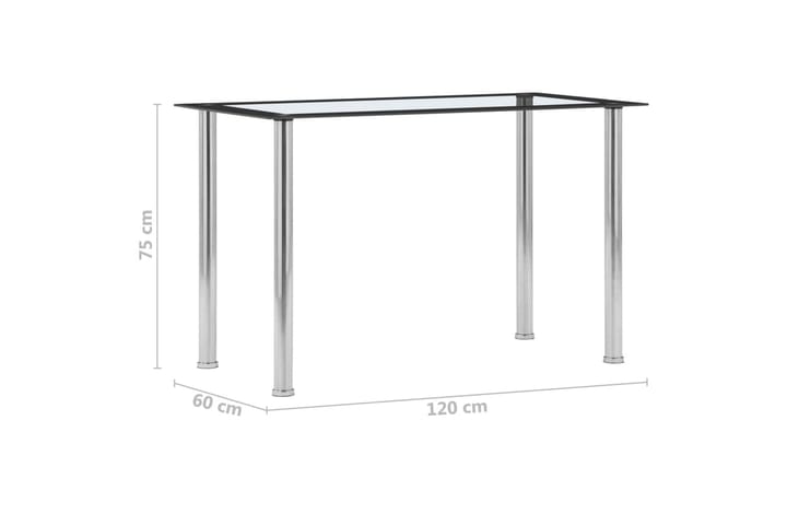 Spisebord svart og gjennomsiktig 120x60x75 cm herdet glass - Svart - Møbler - Bord - Spisebord & kjøkkenbord