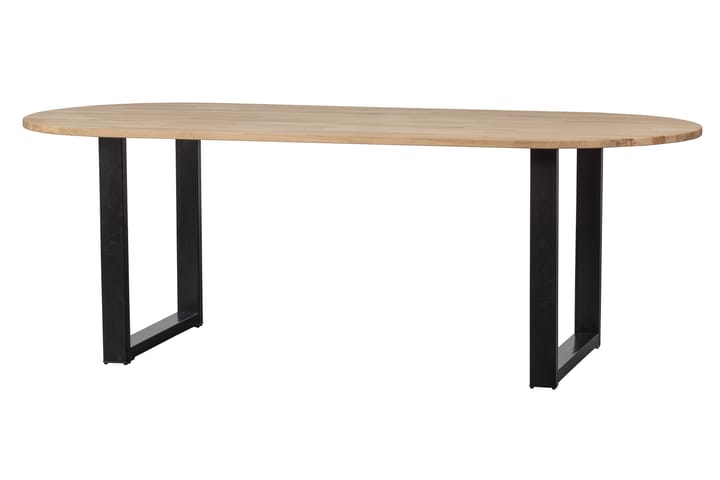 Spisebord Tuor U-Formet Ben 220 cm Ovalt - Eik / Svart - Møbler - Bord - Spisebord & kjøkkenbord
