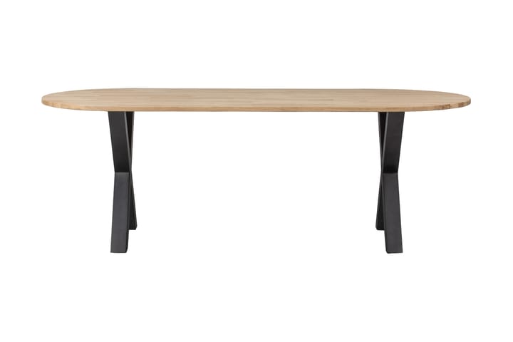 Spisebord Tuor X-Formet Ben 220 cm Ovalt - Eik / Svart - Møbler - Bord - Spisebord & kjøkkenbord