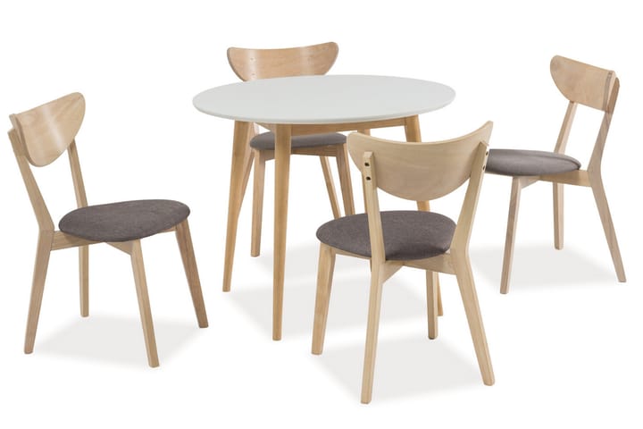 Spisebord Walhain 90 cm Rundt - Natur - Møbler - Bord - Spisebord & kjøkkenbord