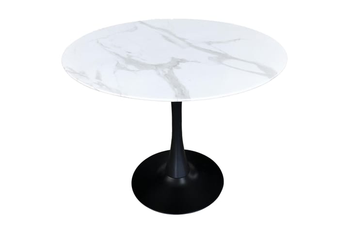 Spisebord Wurzen 100 cm Rundt - Glass/Hvit/Svart - Møbler - Bord - Spisebord & kjøkkenbord