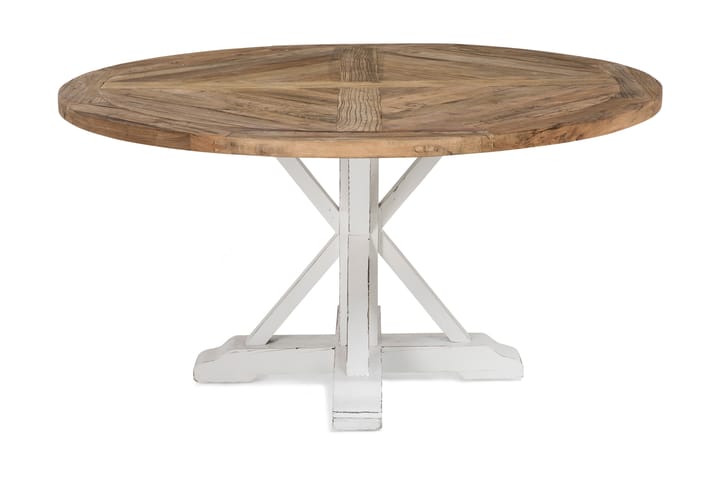 Spisebord Yorkshire 150 cm Rundt - Vintage Natur/Hvit - Møbler - Bord - Spisebord & kjøkkenbord