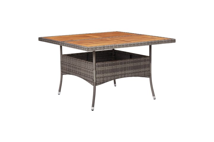 Utendørs spisebord grå polyrotting og heltre akasie - Grå - Møbler - Bord - Spisebord & kjøkkenbord