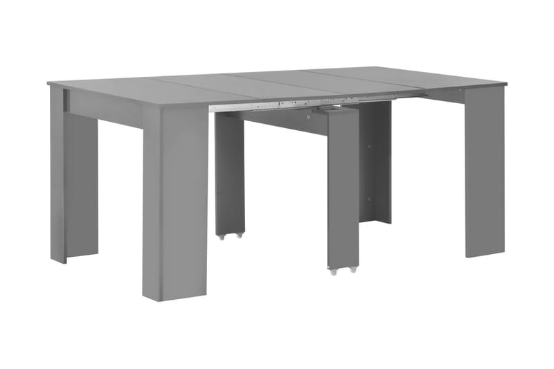 Uttrekkbart spisebord høyglans grå 175x90x75 cm - Grå - Møbler - Bord - Spisebord & kjøkkenbord