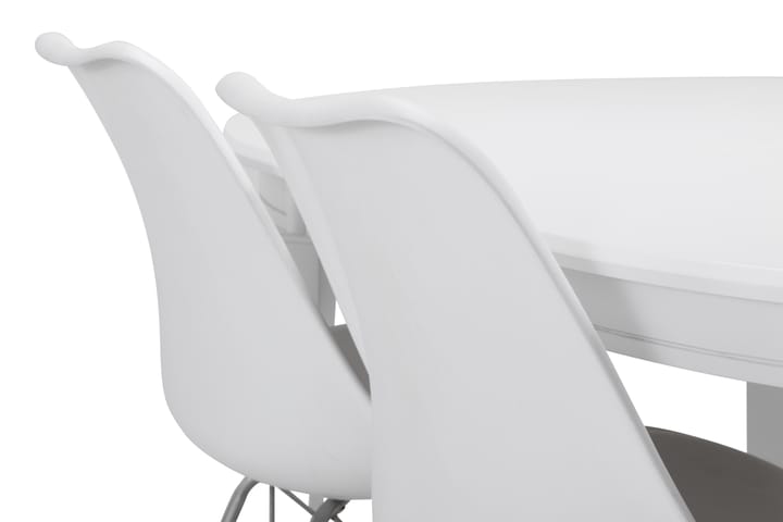 Spisebord Lowisa Forlengningsbart 150 cm Ovalt - Hvit - Møbler - Bord - Spisegrupper