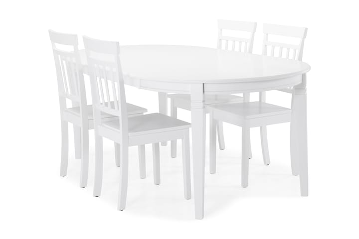Spisebord Lowisa Forlengningsbart 150 cm Ovalt - Hvit - Møbler - Bord - Spisegruppe
