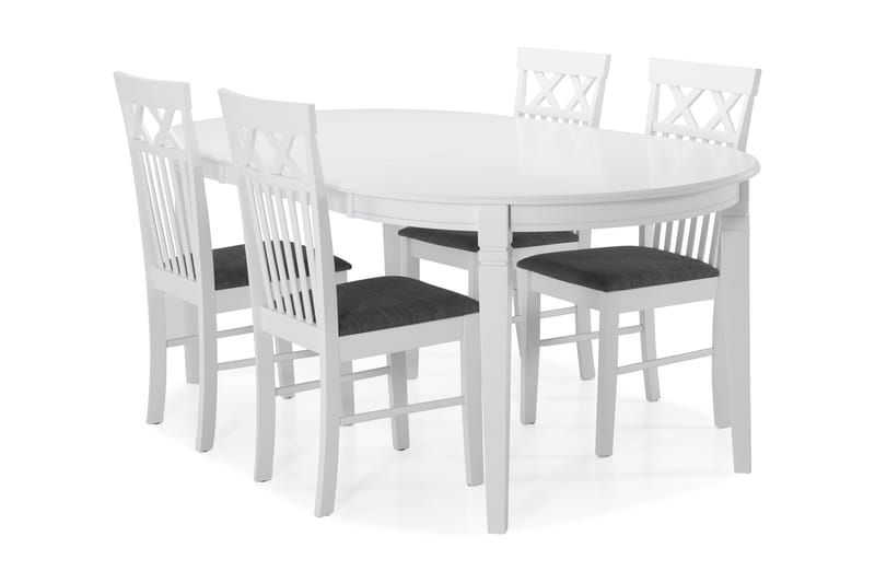 Spisebord Lowisa med 4 Magdalena stoler - Hvit - Møbler - Bord - Spisegrupper