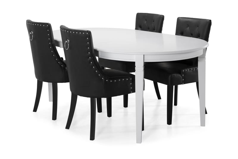 Spisebord Lowisa med 4 Tuva stoler - Svart - Møbler - Bord - Spisegrupper
