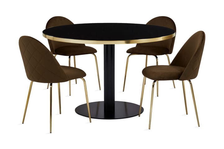 Spisebord Nickie med 4 Kjøkkenstoler Safia - Møbler - Bord - Spisegruppe