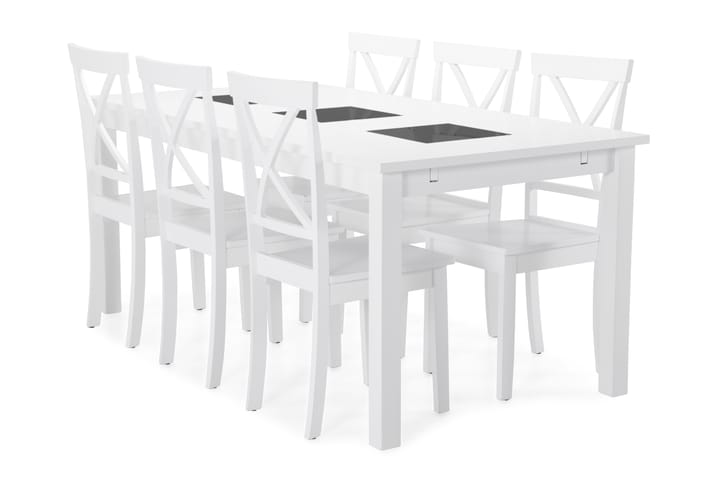 Spisebord Octavia med 6 Nadica stoler - Hvit - Møbler - Bord - Spisegruppe