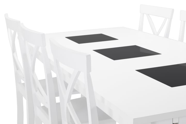 Spisebord Octavia med 6 Nadica stoler - Hvit - Møbler - Bord - Spisegruppe