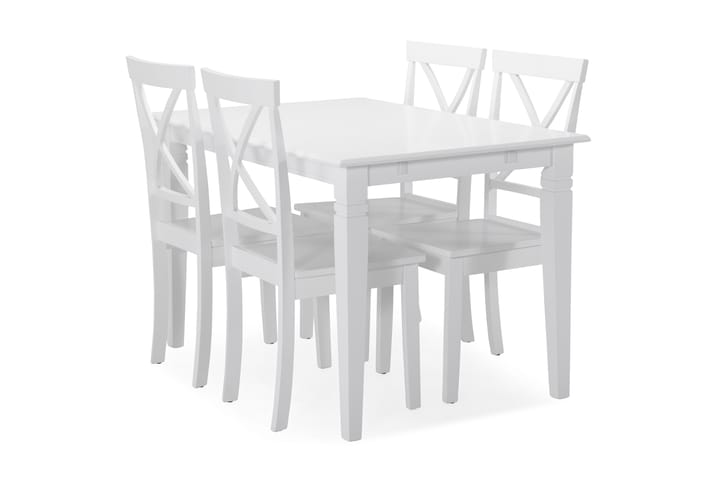 Spisebord Twain med 4 Nadica stoler - Hvit - Møbler - Bord - Spisegrupper